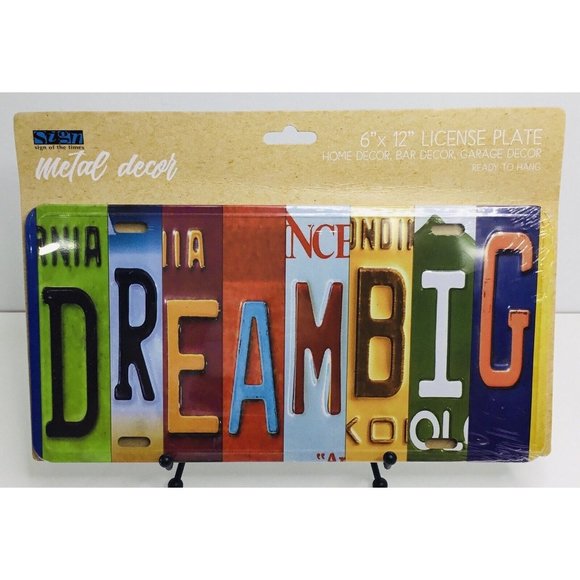 DREAM BIG License Plate Sign Metal - Home Decor - Bar - Garage Decor 6" x 12" - Picture 4 of 4